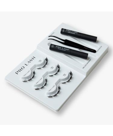 Pro Lash Starter Kit | Professionally Styled - Soft and Comfortable Lash Extension with 3 Set of Lashes Tweezers Pro Lock Adhesive and Remover - Lasts up to 10 Days (Mega Volume) Pro Kit - Mega Volume