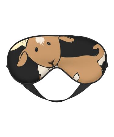 SSIMOO Brown Goat Soft Sleep Eye Mask Female Breathable Eye Patch Perfect for Travel and Relaxation Black