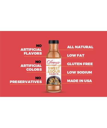 Chung's Natural Sweet and Sour Sauce | Low Sodium, Low Fat, Gluten-Free | Dipping & Marinade Sauce | Made in USA (12 FL. Oz, Pack of 2) - Buy Online on SooperMarket.com