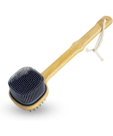 FRCOLOR Loofah Handle Back Scrubber - Silicone Brush for Exfoliation & Massage - Buy Online on SooperMarket.com