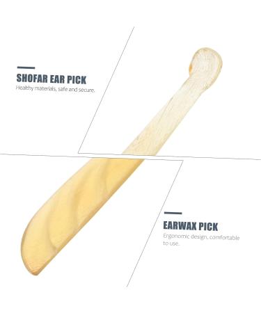 Healifty 2 Pcs Wood Croissant Ear Pick Set - Ear Cleaning Tools for Travel, Earwax Removal Tool with Ear Plugs and Grip - Light Yellow 11.5x1.2x0.3cm - Buy Online on SooperMarket.com