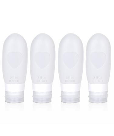Oursunshine Silicone Travel Bottles for Toiletries: Leakproof Refillable Traveling Size Liquid Containers for Shampoo, TSA Approved Squeeze Tube Set for Lotion Soap Conditioner Gel, 3 FL OZ 89 ML #02 Color 4*3 oz