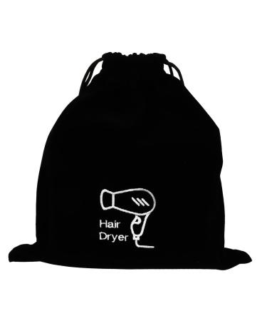 Gogogmee 3 Pcs Hair Dryer Storage Bag Hair Dryer Bag Hotel Cotton Makeup Bag Retractable Blower Black Flannel