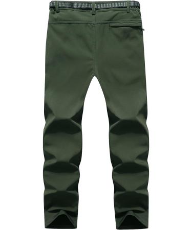 OTU Men's Waterproof Hiking Pants | Fleece Lined Soft Shell | Winter Ski Pants - Army Green - Size Large - Buy Online on SooperMarket.com