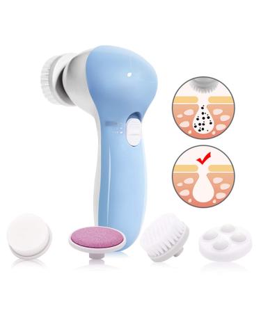 Buy MOSCHOW Face Cleansing Brush 4-in-1 Set - Waterproof Facial Brush with Exfoliating Heads - Blue - Buy Online on SooperMarket.com