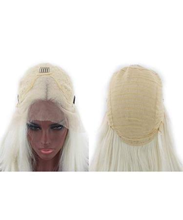 BGHJUE Blonde Lace Front Wig - 26-Inch Silk Straight Heat Resistant Synthetic Wig for Women - Glueless & Stylish - Buy Online on SooperMarket.com