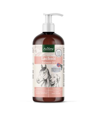 AniForte Premium Salmon Oil for Dogs Cats Horses & Pets 1L 100% Natural Norwegian Fish Oil with Omega 3 High Level of EPA and DHA Fatty Acids Barf Supplement