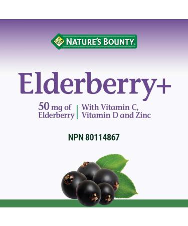 Nature's Bounty Elderberry Gummies with Vitamin C Vitamin D and Zinc Helps to support immune function 60 Gummies - Buy Online on SooperMarket.com