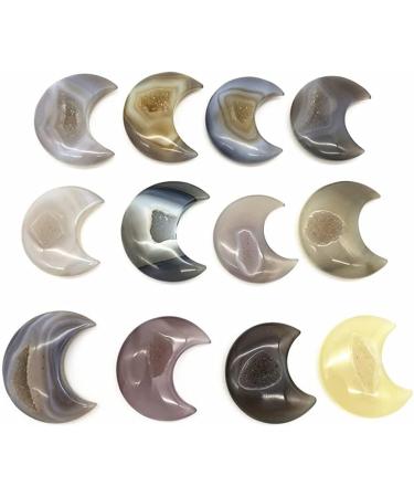 Natural Agate Geode Moon Shaped Crystal Cluster Half Moon Agate Geode Carved Crystal Stones Reiki Natural Stones and MineralsCrystal dingchi - Buy Online on SooperMarket.com