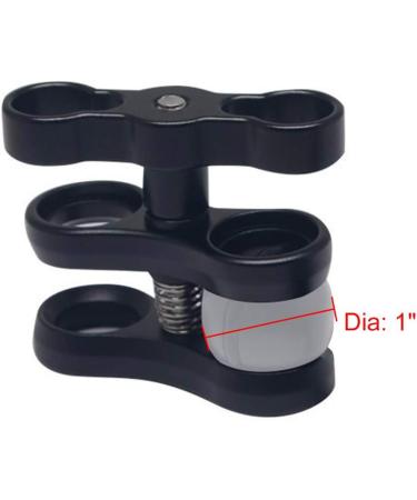 Amarine Made 1 Inch Black Underwater Ball Clamp Mount - 2 Pack for Light Arm System - Buy Online on SooperMarket.com