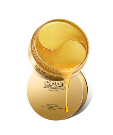 Under Eye Mask 30 Pairs 24K Gold Color Under Eye Patches RABIOTA Collagen Eye Mask Eye Gel Pads Firming Eye Mask Collagen Eye Patches for Eye Moisturizing Dark Circles Wrinkles Fine Line (yellow)