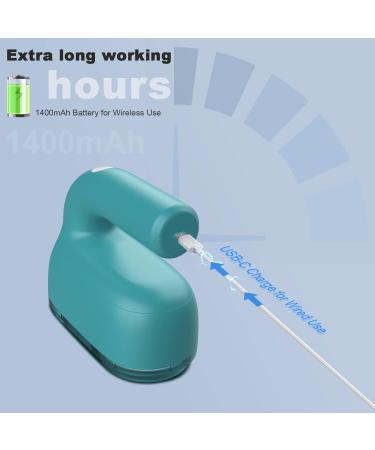 Rechargeable Fabric Shaver & Lint Remover - Electric Fuzz Remover with 2 Blades & 180 Sheets Hair Roller (Green) - Perfect for Sweaters & Fuzz - Buy Online on SooperMarket.com