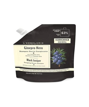 L'Erbolario Richpap Juniper Black Shampoo Shower Energizing 500 ML Refill 63% Of Plastic IN Less