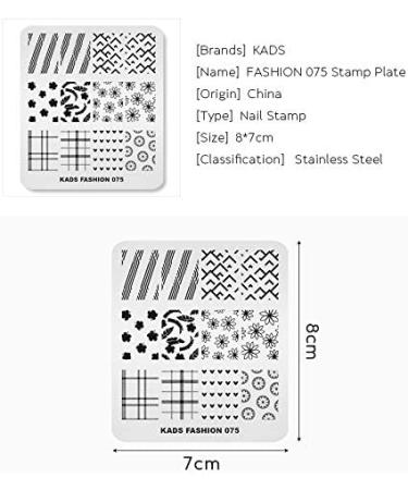 Alexnailart Nail Stamping Plate - Fashion 075 | Premium Nail Art Transfer Stencils for DIY Manicure - Buy Online on SooperMarket.com