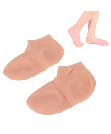 Silicone gel socks moisturizing socks for women and men nourishing fine folds Reduction anti -crack foot care socks prevention socks for dry cracked feet (L)