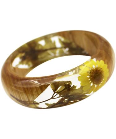 TENDYCOCO 2 Pcs Flower Bracelet Gemstone Bracelets Wood Bracelet Hawaiian Bracelet Friendship Bracelets Resin Bangle Bracelet Clear Bracelet Bangle Clear Epoxy European and American Jewelry 6.4X2.3CMx2pcs As Shownx2pcs - Buy Online on SooperMarket.com