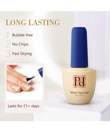 PrettyDiva Matte Top Coat - Long Lasting No Wipe Matte Gel Polish 0.5 oz - Buy Online on SooperMarket.com