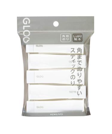 Kokuyo Gloo Square Glue Stick Firm Stick Small Size Pack of 5 Japan Import (TA-G301-5P) White 5