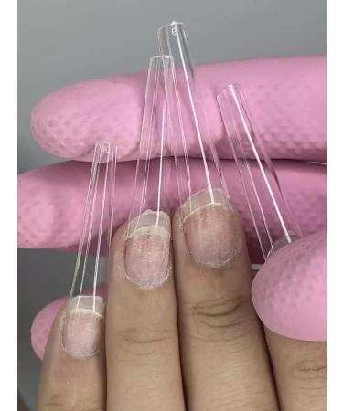 JZK 240x XXXL Clear Half Cover Extra Long Coffin Nail Tips For Acrylic Extensions No C Curve False Nail Tips Long For Gel And Acrylic Nails 3XL Finger Nail Extension Tips - Buy Online on SooperMarket.com