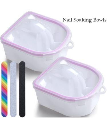 Borogo Nail Soaking Bowl Set for Gel Polish Removal and Manicure - Includes Brush, Pusher, Peeler, File, and Buffer Block - Buy Online on SooperMarket.com