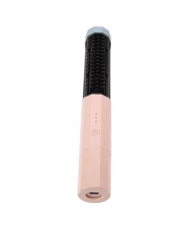 Angoily Cordless Hair Straightener Heated Hair Straightener Brush Heated Hair Straightener Comb Rechargeable Hair Straightener Brush Travel Dual Purpose Comb Hair Nylon Purple