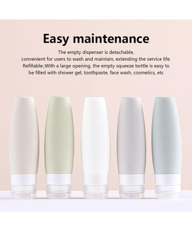 Dajidafu Travel Silicone Dispenser Bottle Shower Gel Toothpaste Makeup Squeeze Tube Refillable Leakproof Container Accessories Light Gray 90ML - Buy Online on SooperMarket.com