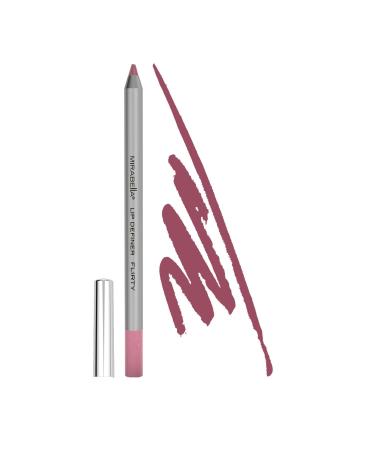 Mirabella Line & Define Lip Definer Lip Pencil Smoothing & Moisturizing Retractable Lip Liner with Long-Lasting & Ultra-Creamy Formula Antioxidants Vitamin C & E & Built-In Sharpener - Flirty