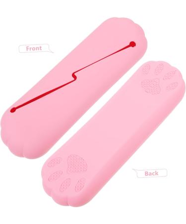 Angoily Silicone Makeup Brush Organizer Bag - Pink Cosmetic Brush Holder & Storage - Small Makeup Bags (20.5x6.5cm) for International Shipping - Buy Online on SooperMarket.com