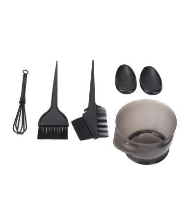 Hair Dyeing Kit Ergonomic Professional Compact Portable Mixing Tool Hair Dye Brush Bowl Ear Cover for Hairdresser for Individual Use for Hair Salon(black)