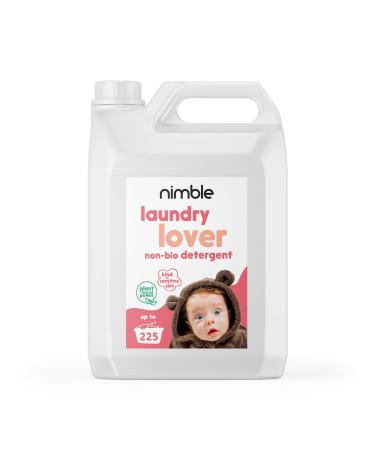 Nimble Non-Bio Laundry Washing Liquid Detergent Concentrated 5L | Plant-based washing liquid | Vegan Friendly Allergen Free laundry detergent made for sensitive skin | 225 WASHES 5 Litre