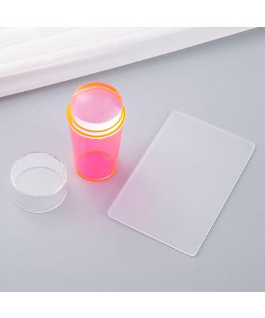 Buy Cacacook Nail Stamp Transparent Silicone Nail Art Stamper with Lid & Scraper for DIY Nail Decor Pink International Shipping Available! - Buy Online on SooperMarket.com
