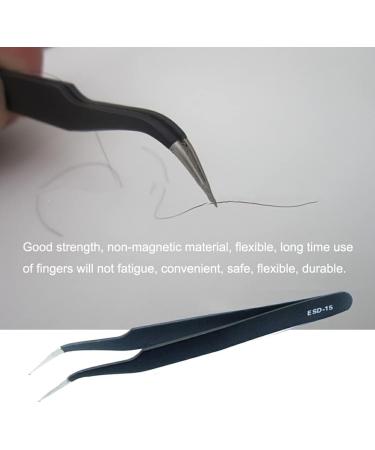 Dajidafu Stainless Steel Tweezers Anti-static Curved Nail Art Picking Pointed Rhinestones Nippers Elbow Precision Tools - Buy Online on SooperMarket.com