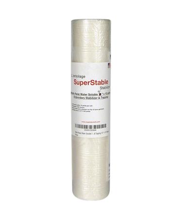 Superpunch Wash-Away Water Soluble Stabilizer for Embroidery - 9 inch x 10 Yard Roll, Fabric Stabilizer, Embroidery Backing & Cut Away Stabilizers - SuperStable Machine & Hand Sewing - Made in USA 9" x 10 yards