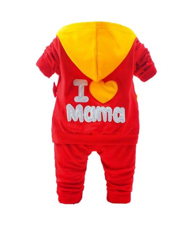 Yao Baby Girls 3 Piece Sets T Shirt Vest and Pants 3-4 Years Bright Red