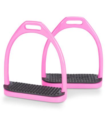 Equinate Stirrups Midway 12cm Pink - With anti-slip rubber tread - For adults and children - 2 pieces