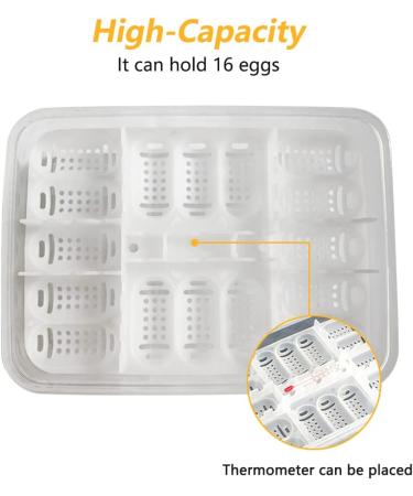 16 Grids Reptile Breeder Box - Professional Plastic Breeding & Hatching Incubator for Reptiles - Ideal for Snakes, Lizards, Turtles, and Geckos - Includes Eggs Tray - 6.6 x 4.8 x 2.4 inches - Buy Online on SooperMarket.com