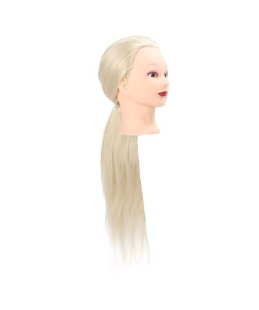 Hair Training Head Hairdressers Practice Head Comfortable Good Touch with High Temperature Fibers for Hairdressing Training (Off White)