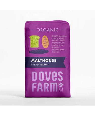 Doves Farm | Organic Malthouse Bread Flour 1kg | Organic Flour Blend with Malted Wheat Flakes | delicious loaves and rolls. |