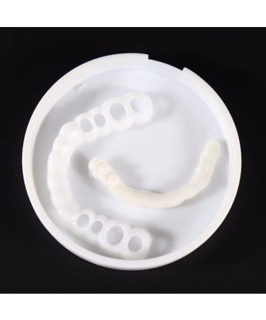 6pcs Artificial Braces Upper Lower Teeth Instant Veneers Dentures (White)