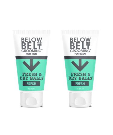 Below The Belt Grooming Fresh & Dry Ball Intimate Deodorant and Anti Chafing Cream For Men Protects against Sweat Odour and Chafing Fresh Scent 2 x 75ml Fresh 75 ml (Pack of 2)