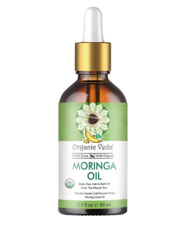 Organic Veda Moringa Oil - USDA Organic Cold-Pressed Virgin Oil for Skin, Hair, Nails - 1.7 fl. oz - Buy Online on SooperMarket.com