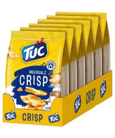 TUC Crisp Salted Biscuits 6 x 100g | Extra Thin & Crispy Sea Salt Crackers | Large Pack of Salted Snacks for International Shipping - Buy Online on SooperMarket.com