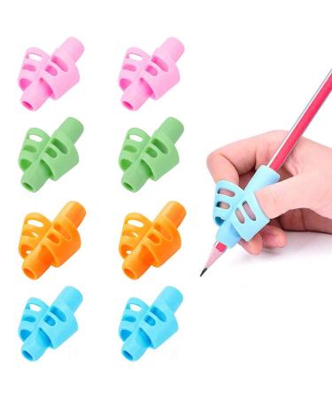 Doulein pencil handles 8 pieces writing aid for pen children write posture correction tool ergonomic pen holder silicone pen handles for children adults special needs righties