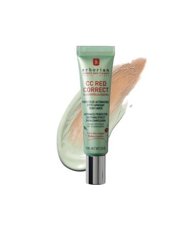Erborian CC Red Correct with Centella Asiatica - Complexion Perfector and Imperfection-Covering Corrector - Cosmetic Care with Color Correction for Face with SPF 25 15.00 ml (Pack of 1)