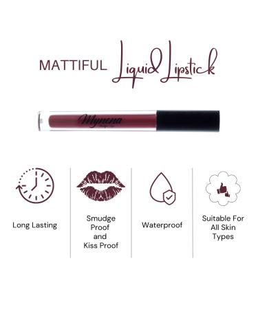 Emma Burgundy Red Matte Liquid Lipstick - Long Lasting & Waterproof | Talc-Free, Mica-Free, Gluten-Free, Paraben-Free - Buy Online on SooperMarket.com