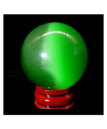 Ornament Natural Green Cat Eye Crystal Sphere Stone Ball 30-40mm 1pc Stone Collection