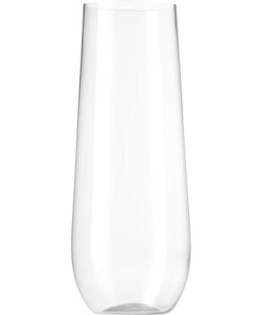 36 Pack Stemless Plastic Champagne Flutes - 9 Oz Clear Toasting Glasses | Shatterproof, Recyclable, BPA-Free - Munfix - Buy Online on SooperMarket.com
