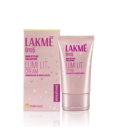 Lakme Lumi Lit Cream - Face Cream with Moisturizer + Highlighter enriched with Niacinamide & Hyaluronic Acid by Glowrity (Golden Glaze)