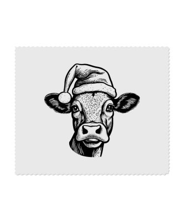 2 x Microfiber Cleaning Cloths "Cow Wearing Santa Hat" (LC00024263)