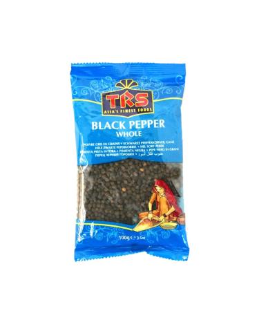 TRS Black Pepper Whole | 100G | Whole Pepper | Gourmet Black Peppercorn | Peppercorns for Grinders |Ground Black Pepper |Indian Origin